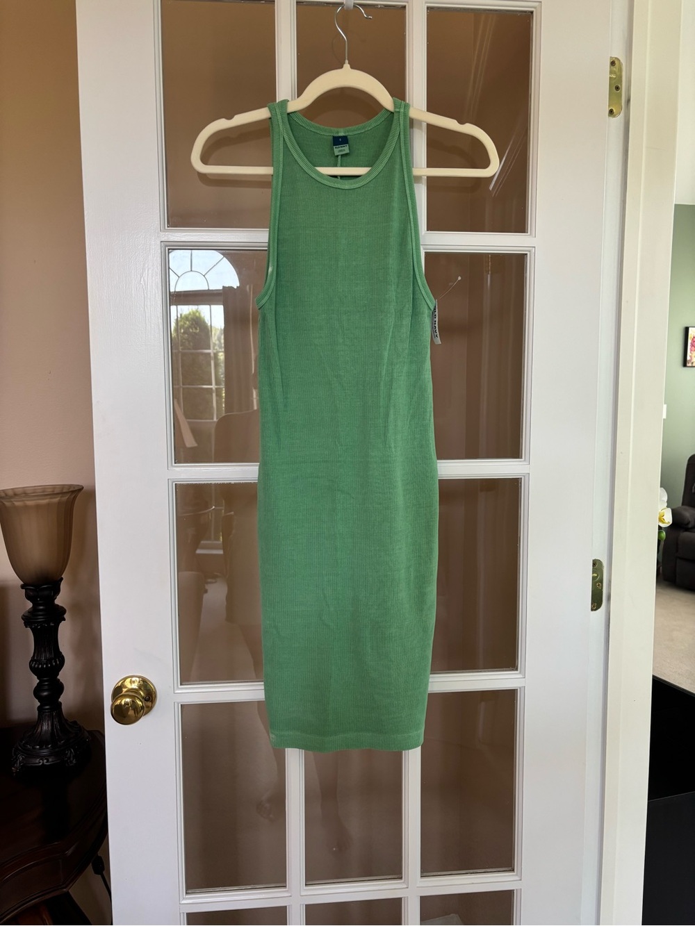 Old Navy Green Ribbed Tank Midi Dress